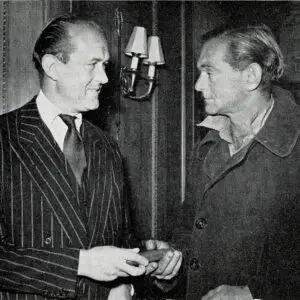 Sir Nicholas Cayzer presents a gold watch to Thomas Archibald 1968