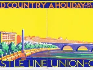 Colour wrap-around illustration for cover of Union-Castle brochure 1929/1930
