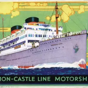 Colour front cover of Union-Castle Mailships brochure 1930 (interactive flipbook)
