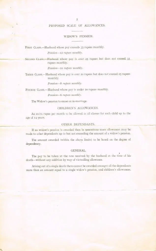 Third page of document Seamen's Compensation Scheme - Lascars (1915)