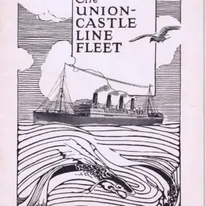 Black and white front cover of The Union-Castle Line Fleet brochure 1922 (interactive flipbook)