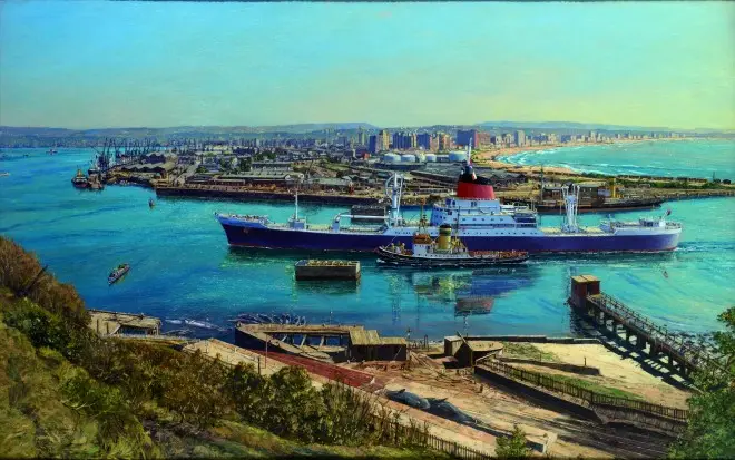 Painting of the Southampton Castle 1968 by Claude Muncaster