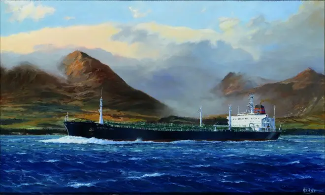 Painting of MT Scottish Lion by C. John