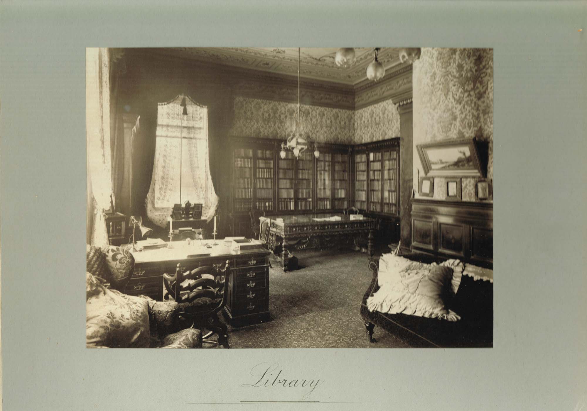Black and white photograph of the Library at Ralston