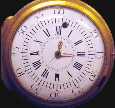 Close up photograph of clock face